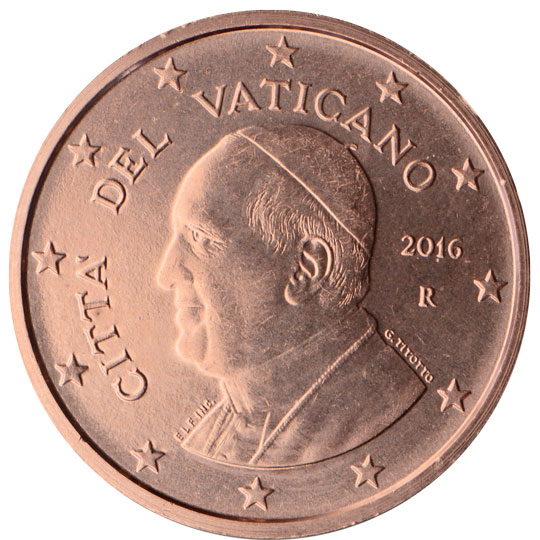 Vatican City 2 euro cent (2014) - Portrait of Pope Francis